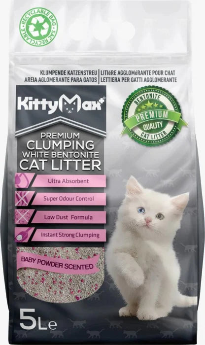 Asternut Igienic Premium KittyMax Baby Powder pentru Pisici 5L