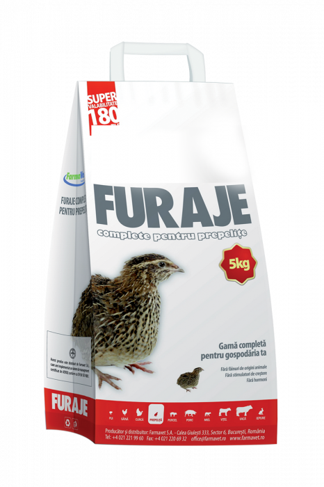 FURAJ COMPLET PENTRU PREPELIȚĂ FAZA OUAT/ PULBERE 5KG