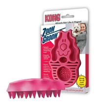 Pieptene Kong pentru pentru samponare si ingrijire, caine, raspberry, Zoomgroom