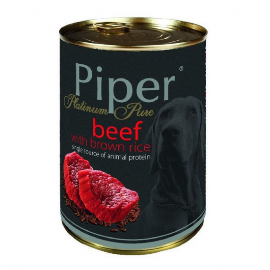 HRANA UMEDA PIPER PLATINUM PURE, VITA SI OREZ BRUN 400 G