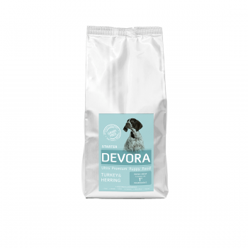 Hrana uscata pentru caini Devora Grain Free Starter cu curcan, hering si mazare 7.5 kg