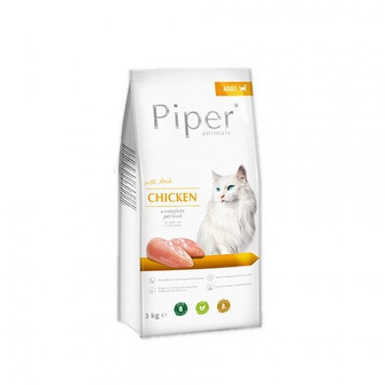 HRANA USCATA PENTRU PISICI PIPER ADULT, CARNE DE PUI, 3KG