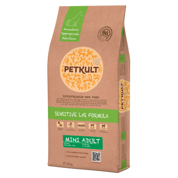 Hrana uscata pentru caini Petkult Sensitive Mini Adult cu miel si orez 12 kg