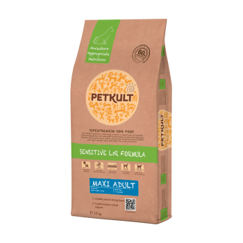 Hrana uscata pentru caini Petkult Sensitive Maxi Adult cu miel si orez 12 kg