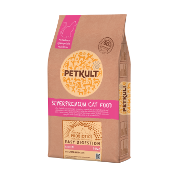 Hrana uscata pentru pisici Petkult Probiotics Kitten cu miel si pui 7 kg