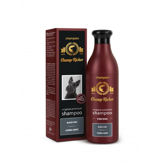 SAMPON CHAMP RICHER PENTRU CAINI CU BLANA NEAGRA- 250 ML
