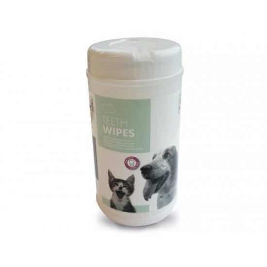 SERVETELE PENTRU IGIENA DINTILOR TEETH WIPES M-PETS, 18X20,5 CM, 80 BUC