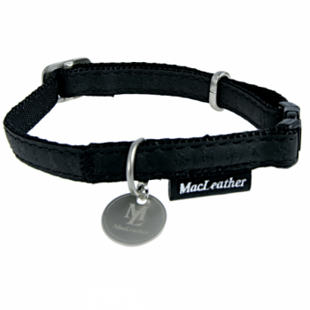 Zgarda reglabila neagra pentru caini Macleather 25 mm