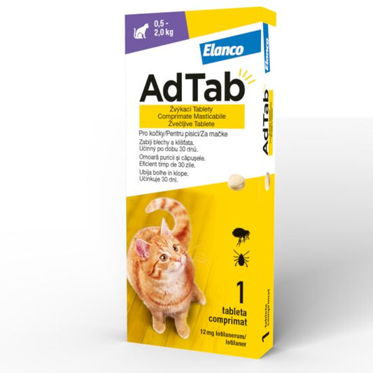 AdTab Cat 12 mg, 1 tableta, 0.5-2 kg Elanco