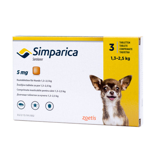 Simparica 5 mg 1.3-2.5 kg x 1 tableta