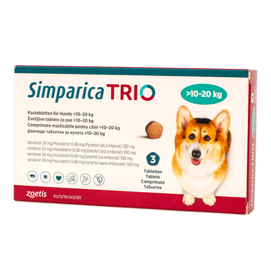 Simparica Trio 24 mg (10.1-20 kg) - 1 comprimat