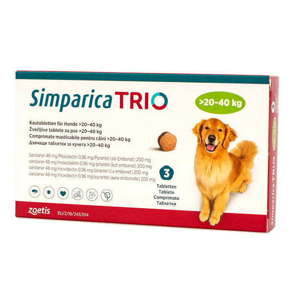 Simparica Trio 48 mg (20.1 - 40 kg) - 1 comprimat