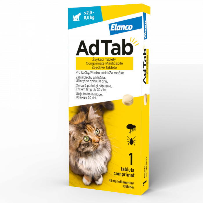 AdTab Cat 48MG (>2,0–8,0 kg) - 1 tabletă