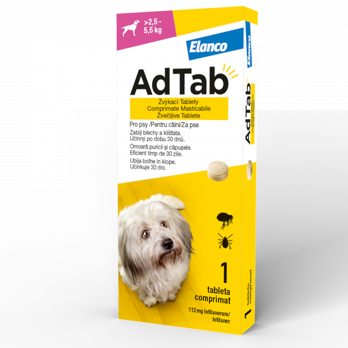 AdTab Dog 112.5MG (>2,5–5,5 kg) - 1 tabletă