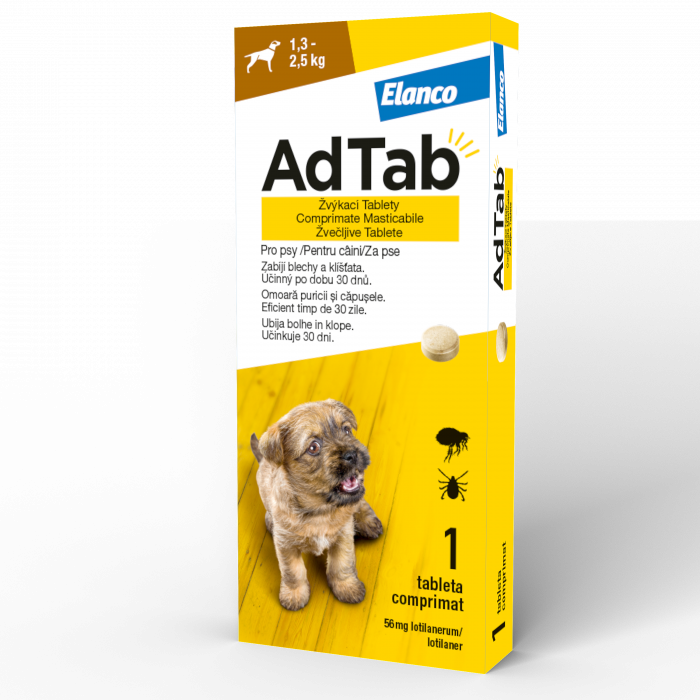 AdTab Dog 56.25MG - (>1,3–2,5 kg) - 1 tabletă