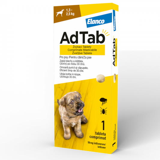 AdTab Dog 56.25MG - (>1,3–2,5 kg) - 1 tabletă