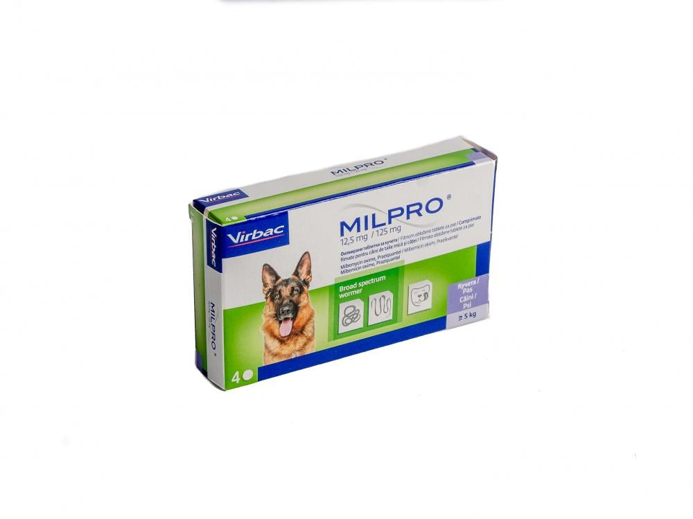 Milpro 12/125mg dog 4tbl