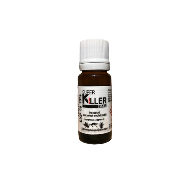 Insecticid SUPER KILLER 25T-EC - 10ml, Gandaci, Muste, Tantari, Capuse, Furnici