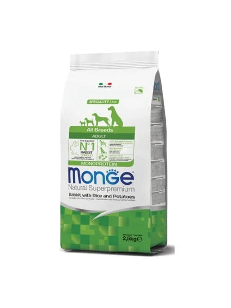 MONGE ALL BREEDS ADULT IEPURE, OREZ & CARTOF 2.5 KG