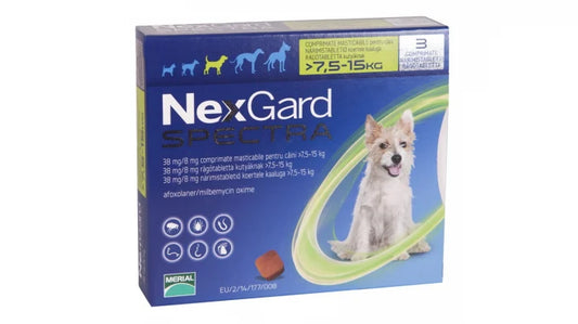 Nexgard Spectra Dog M (7.5-15kg) 37,5 mg/7,5 mg x 1 tableta