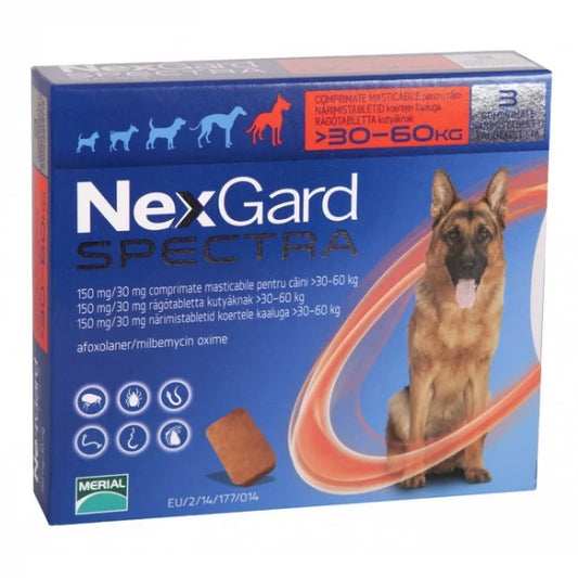 Nexgard Spectra Dog XL (30-60 kg) 150 mg/30 mg x 1 Tableta