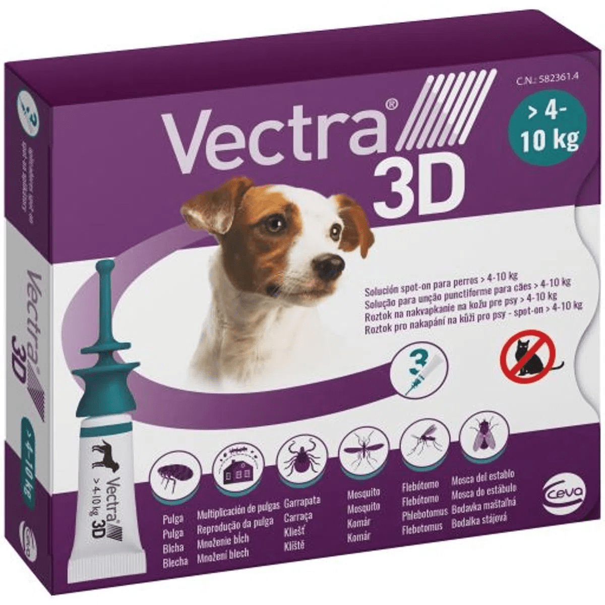 Vectra 3D 4-10 kg,  solutie spot-on x 1,6 ml