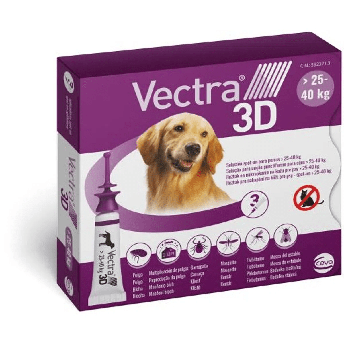 Vectra 3D 25-40 kg,  solutie spot-on x 4,7 ml