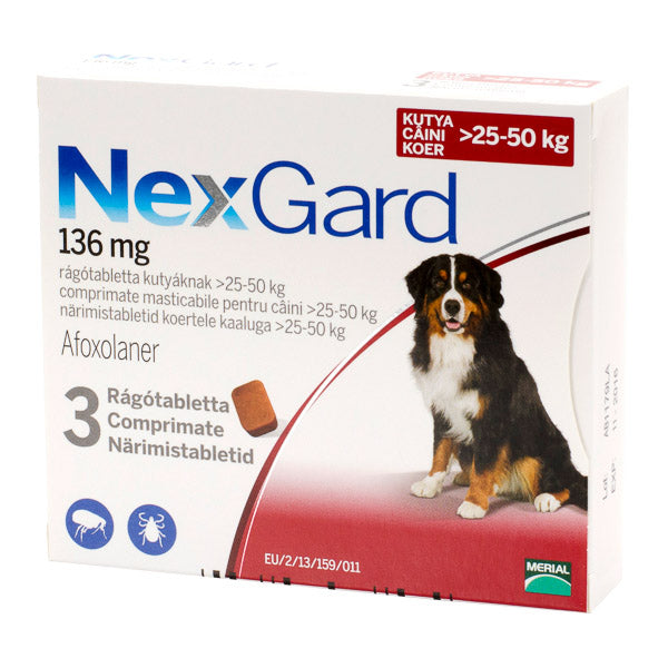 Nexgard Dog XL (25-50 kg) 136 mg x 3 tablete