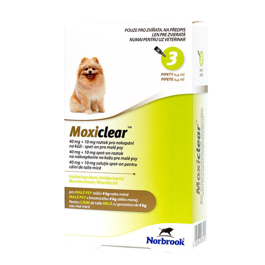 Moxiclear Dog S 0.4 ml(0-4 KG) x 3 pipete (verde)