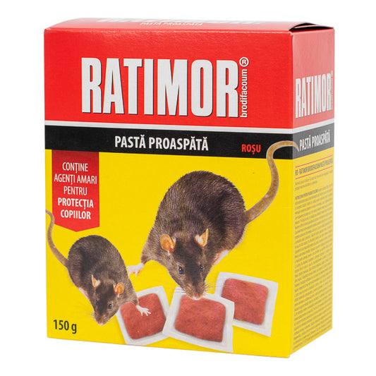 Ratimor Brodifacoum Fresh Bait 150 g (29 ppm) - rosu