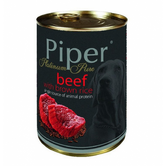 HRANA UMEDA PIPER PLATINUM PURE, VITA SI OREZ BRUN 400 G