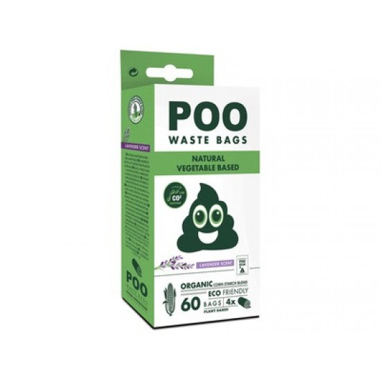 PUNGI IGIENICE POO BIO M-PETS, LAVANDA, 60 BUC