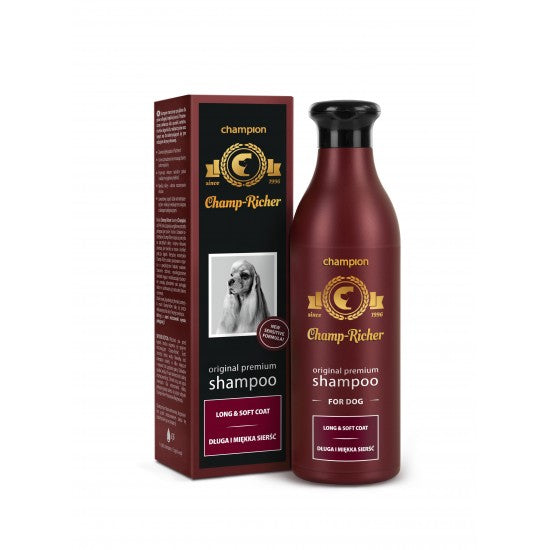 SAMPON CHAMP RICHER PENTRU CAINI CU BLANA LUNGA SI MATASOASA- 250 ML